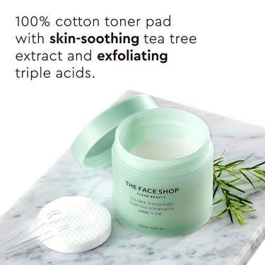The Face Shop Tea Tree Toner Pads | Low-Irritant Double-sided Pad Reduces the Size of Pores & Excess Sebum | Good for Acne-Prone Skin, Clinically Tested|70 Sheets, K-Beauty